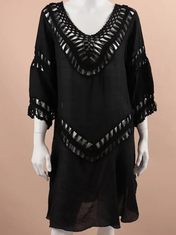 Hollow Out Bikini Mini Cover Up