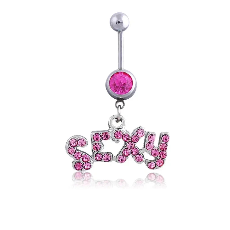 Heavenly Feathers Rose Dark Belly Ring