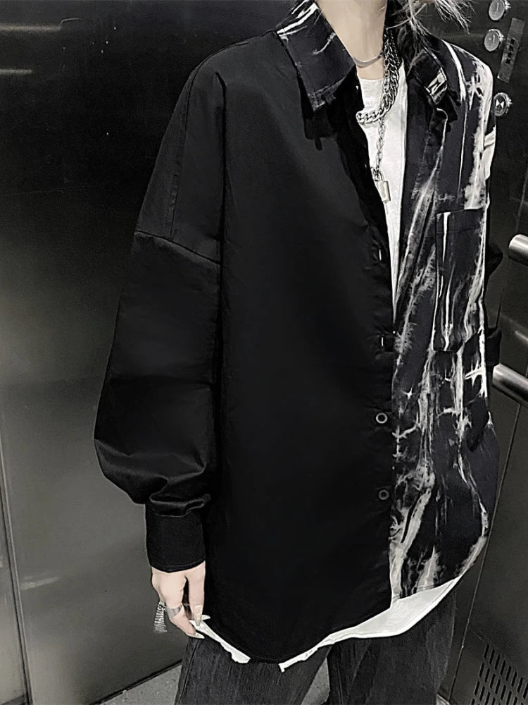 Dark Tie-dye Baggy Blouse