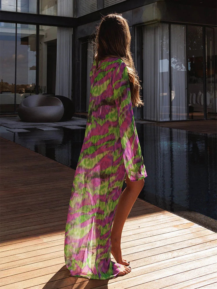 Mesh Cover Up Bikini Set Three Piece Swimsuit