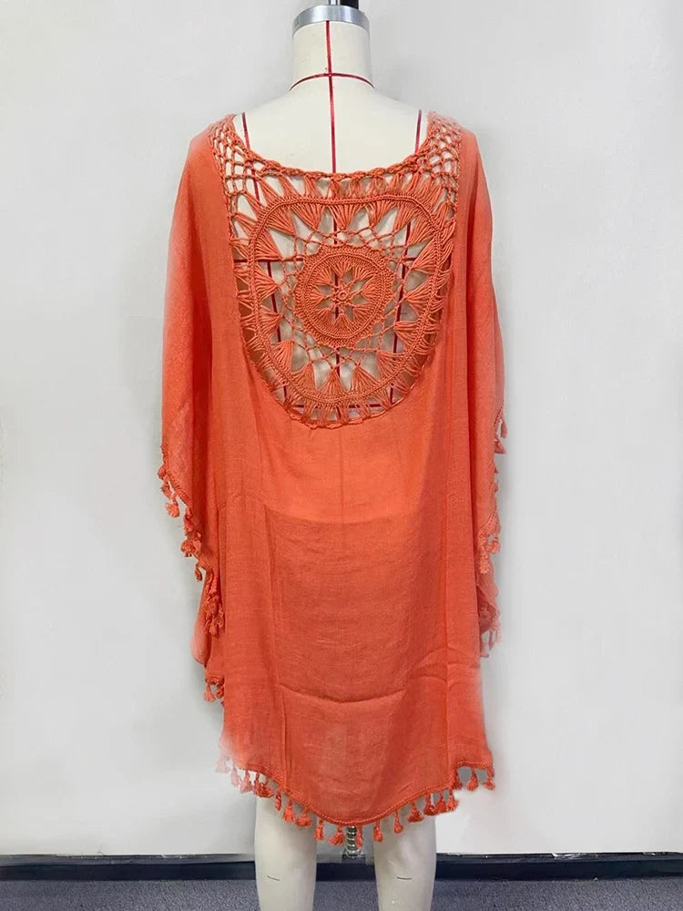 Hollow Out Tassel Bikini Cover Up