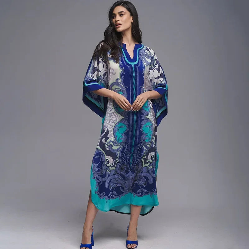 Boho Floral Print Beach Cover Up