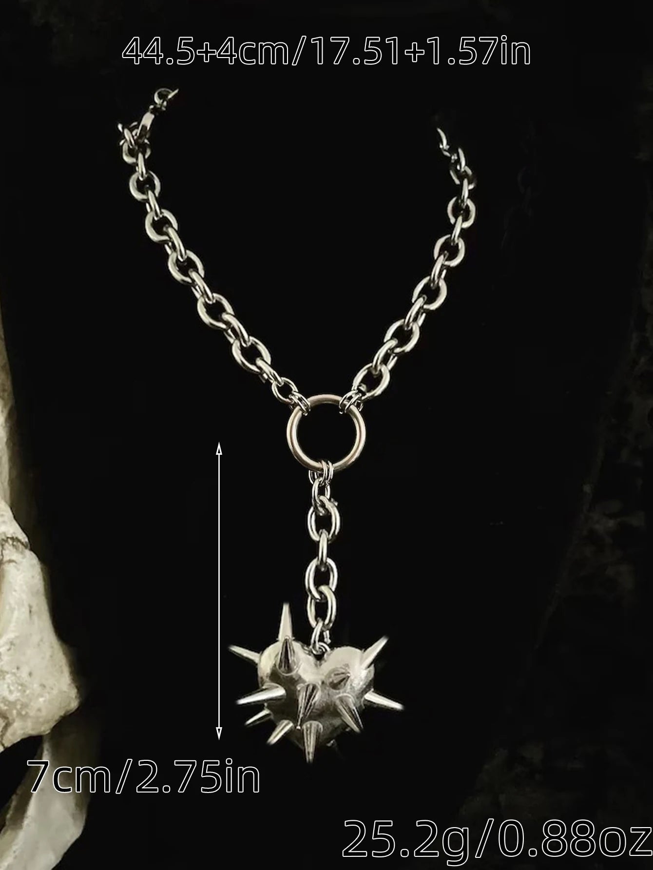 Antique Heart Thorns Spike Chain Dangle Earring