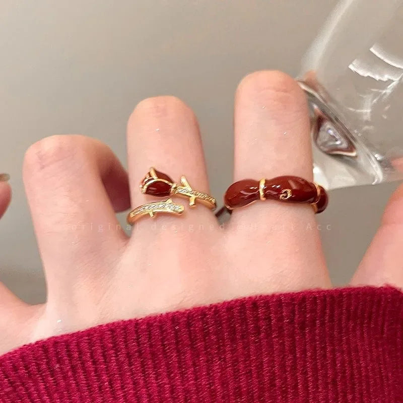 Antique Mysterious Crimson Crystal Cross Band