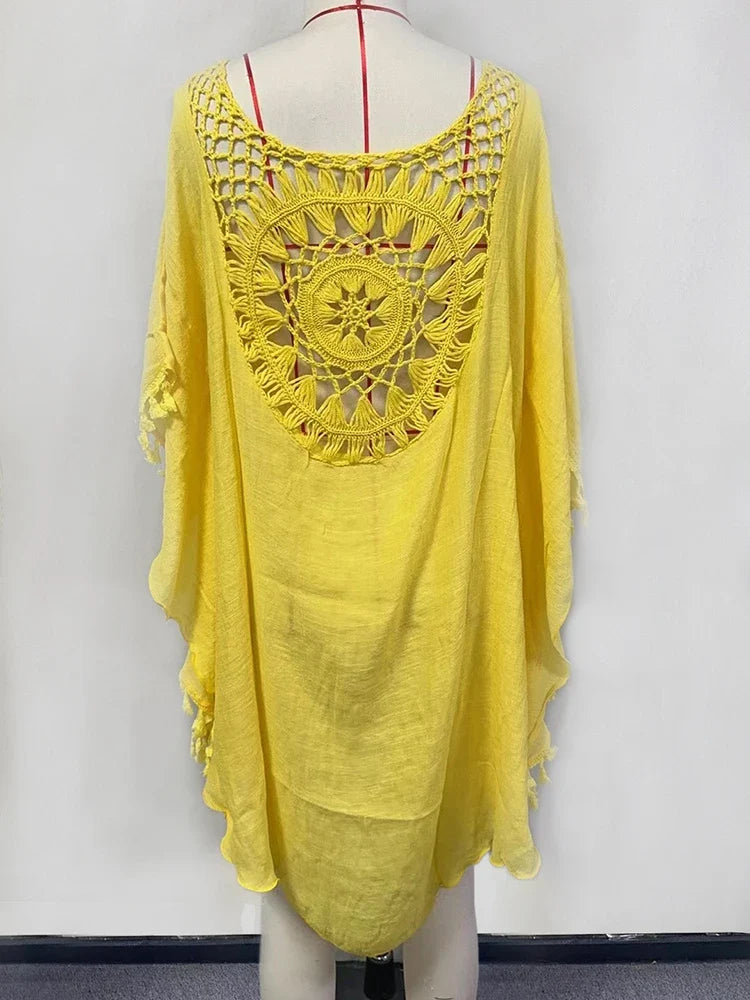 Hollow Out Tassel Bikini Cover Up