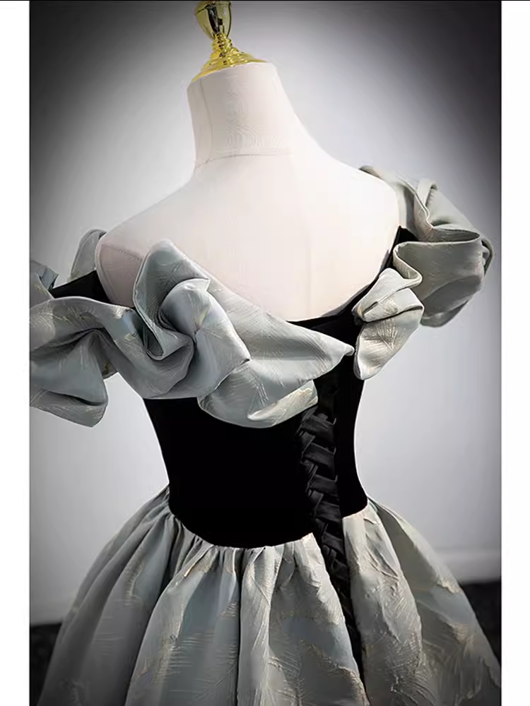 Pretty A line Off The Shoulder Satin Long Evening Party Dress Prom Dresses