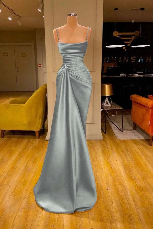 Sexy Sleeveless Spaghetti Strap Prom Dress Mermaid With Ruffles Prom Dresses SD1341