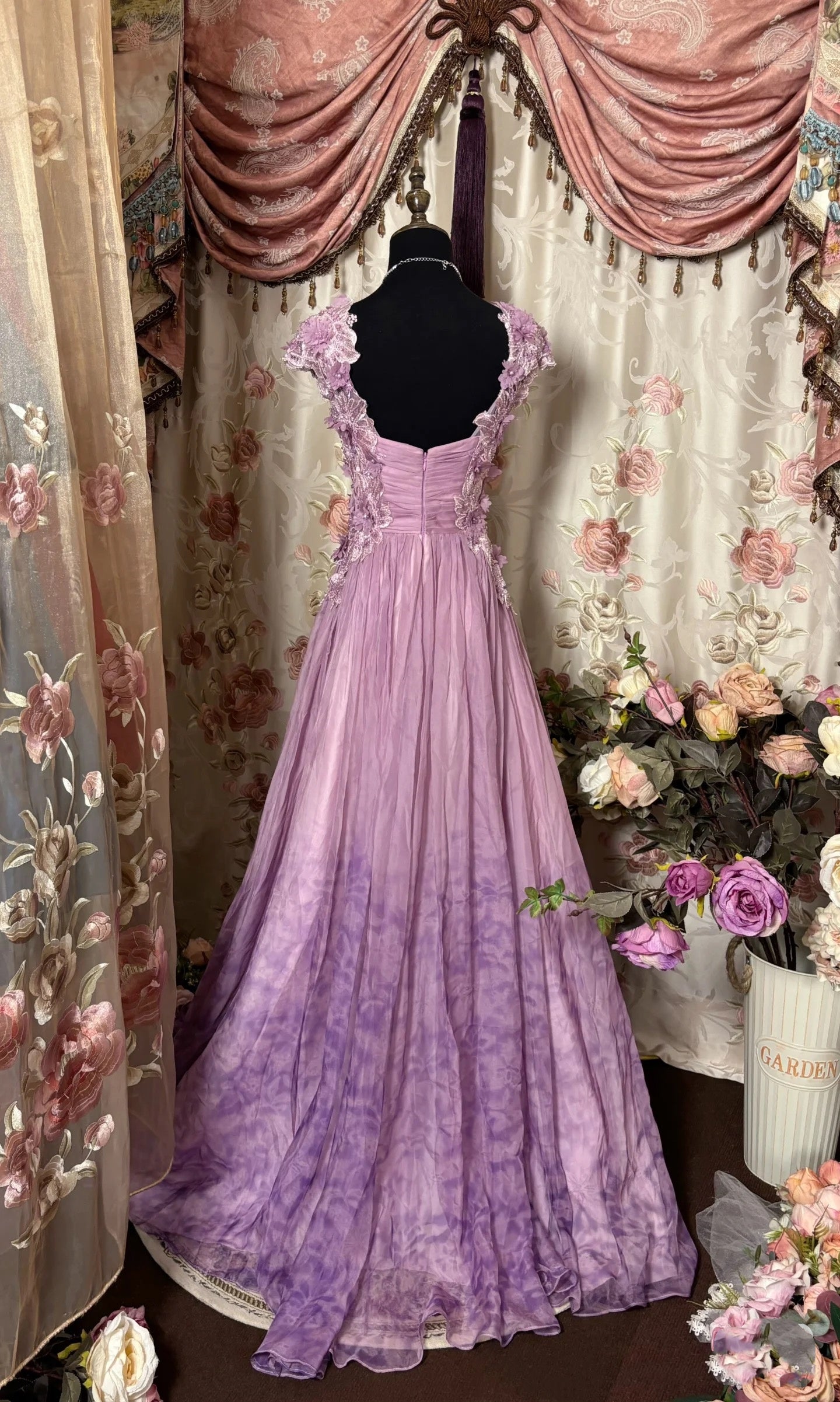 Pretty A line Sweetheart Neckline Long Tulle Lilac Party Dresses Prom Dress SD2035