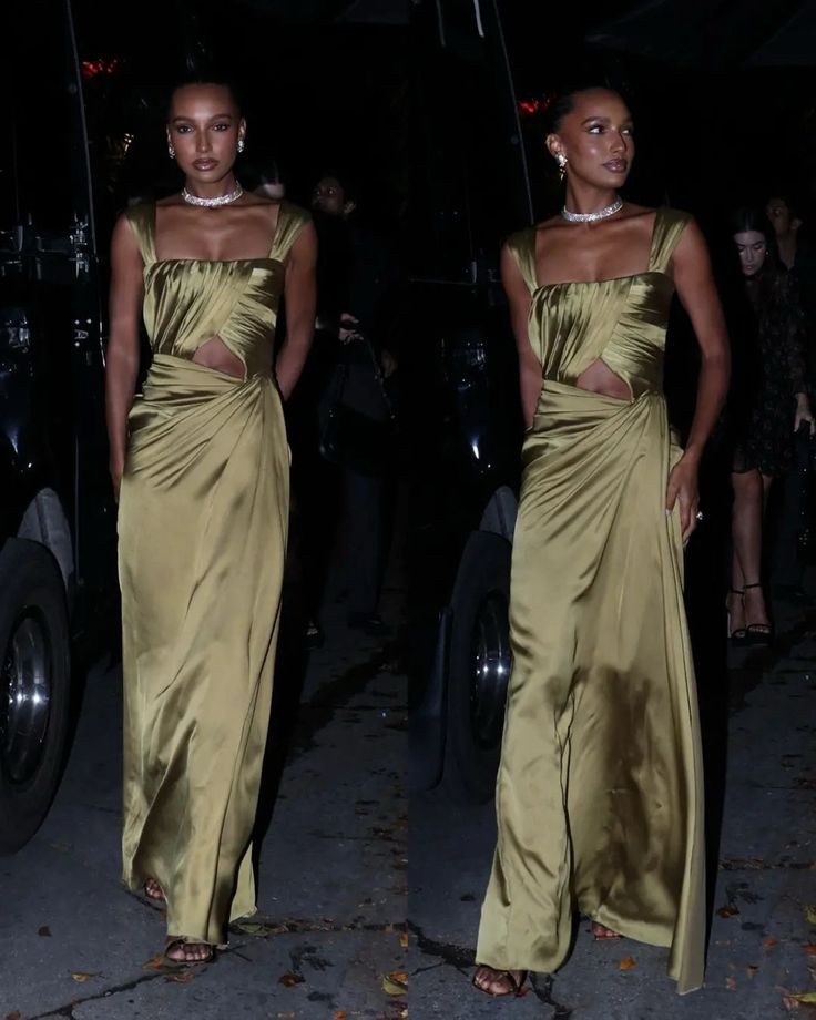 Fancy A line Square Neckline Green Satin Long Prom Dress Evening Dress Formal Dress SD2170