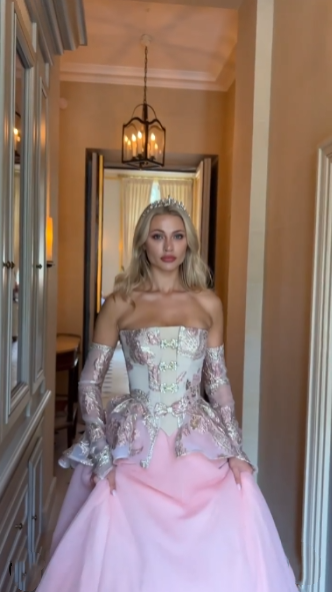 Pretty Ball Gown Strapless Pink Long Lace Prom Dresses Formal Evening Dress SD2393