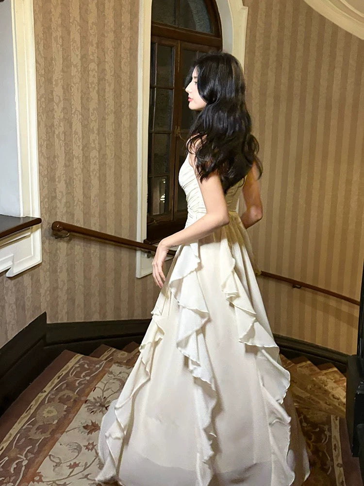 Pretty A Line Spaghetti Straps Chiffon Ankle Length Evening Dress Prom Dresses SD2832