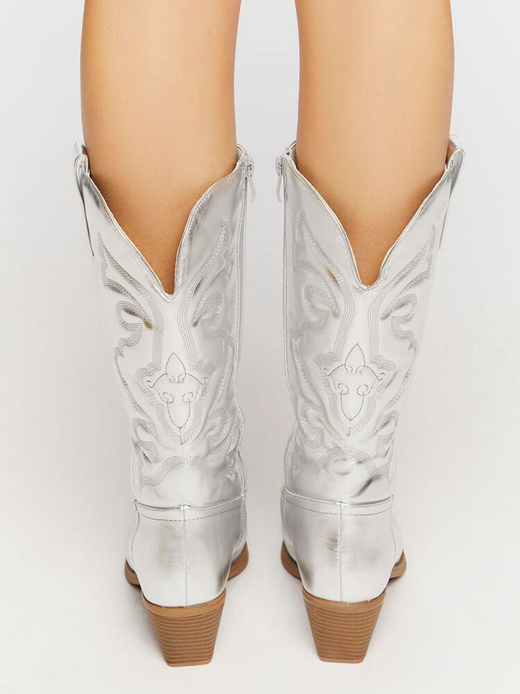 PU Leather Cowboy Boots