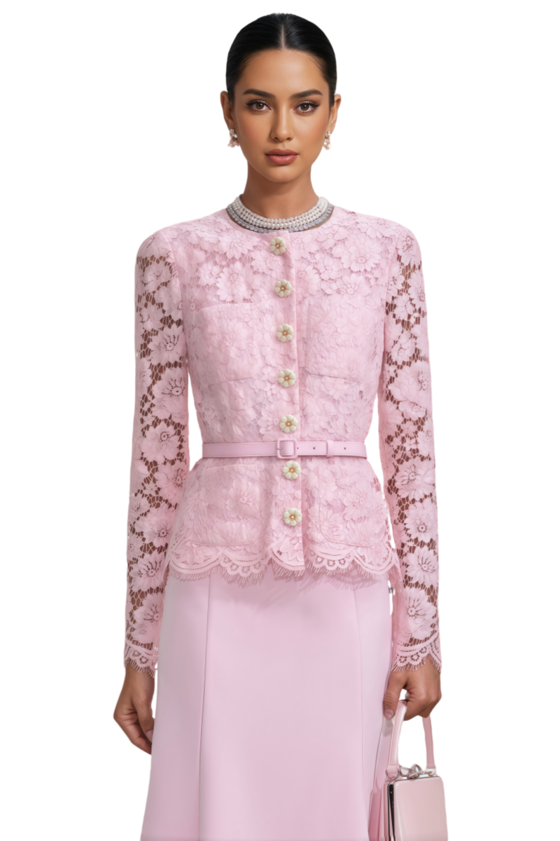 Lace Floral Midi Dress - View 4