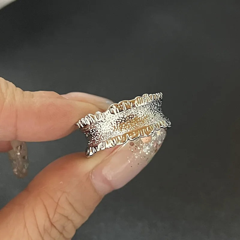 Kpop Dark Geometric Gothic Star Ring