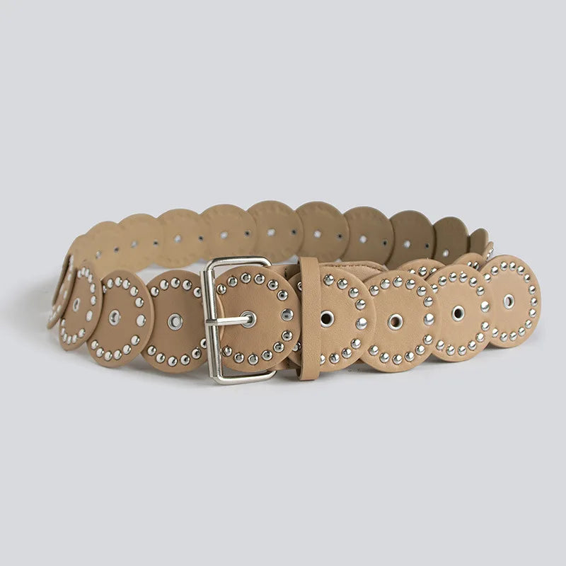 Individual Gothic Circular Rivet Waist Belt