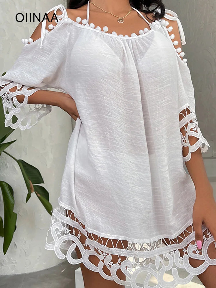 Lace See Through Bikini Cover Up