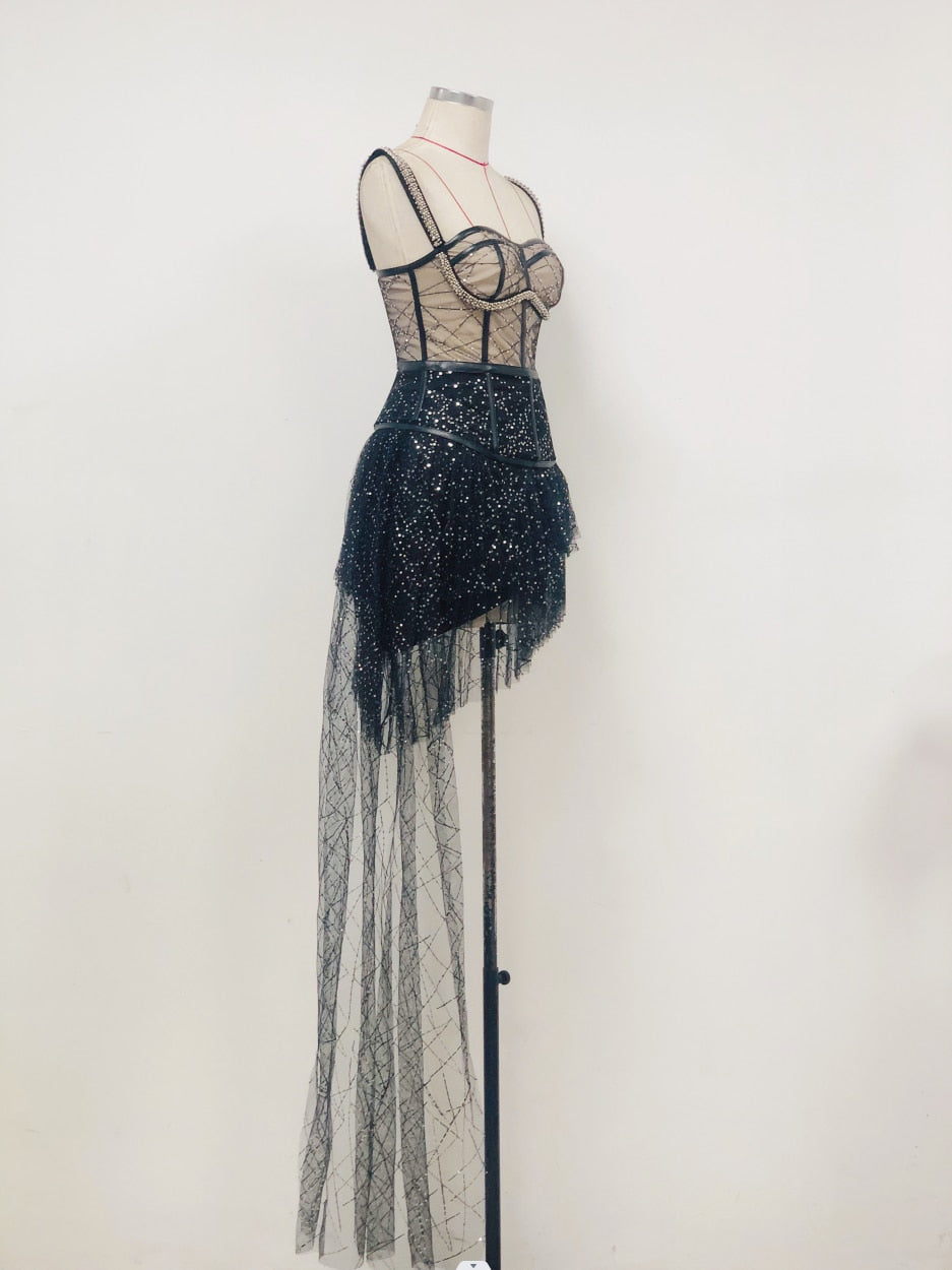 Ivanna Sequin Rhinestone Two Piece Dress