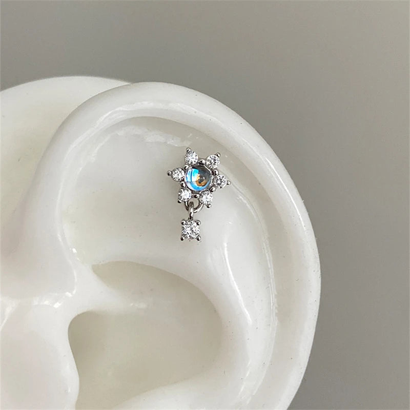 Shiny Saturn 316L Stainless Steel Stud Earring