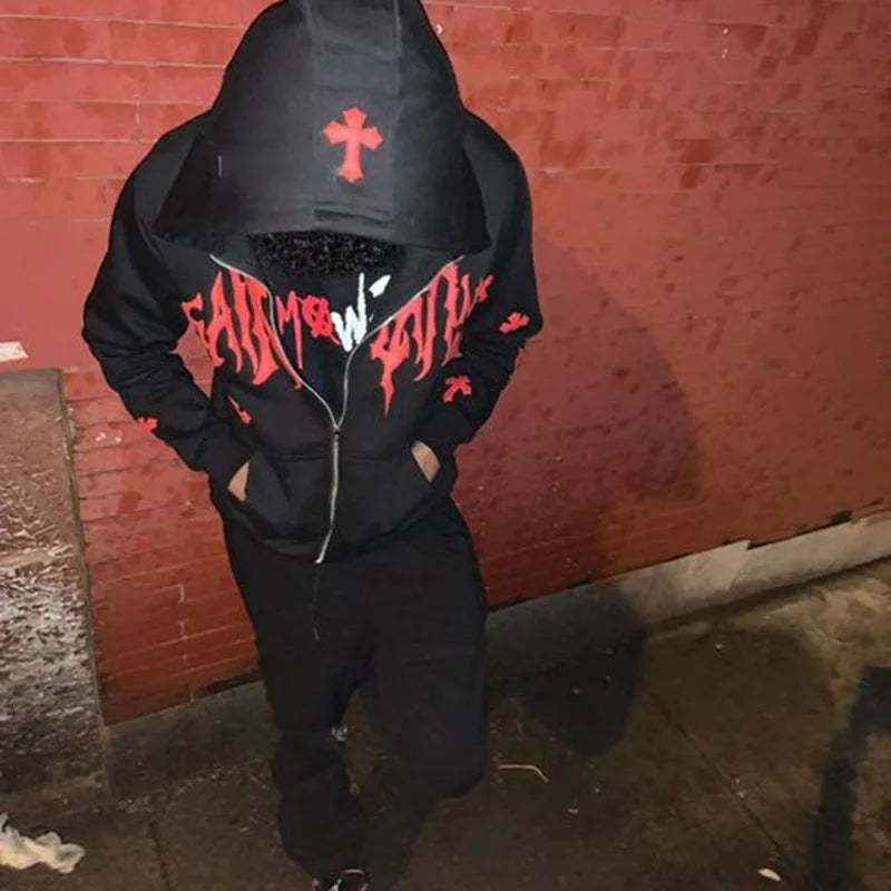 Dark Rhinestone Zip Jacket