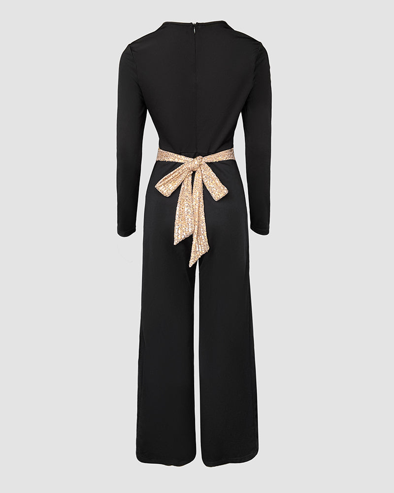 Mesh Deep V-Neck Long Sleeve High Split Midi Dress - View 8