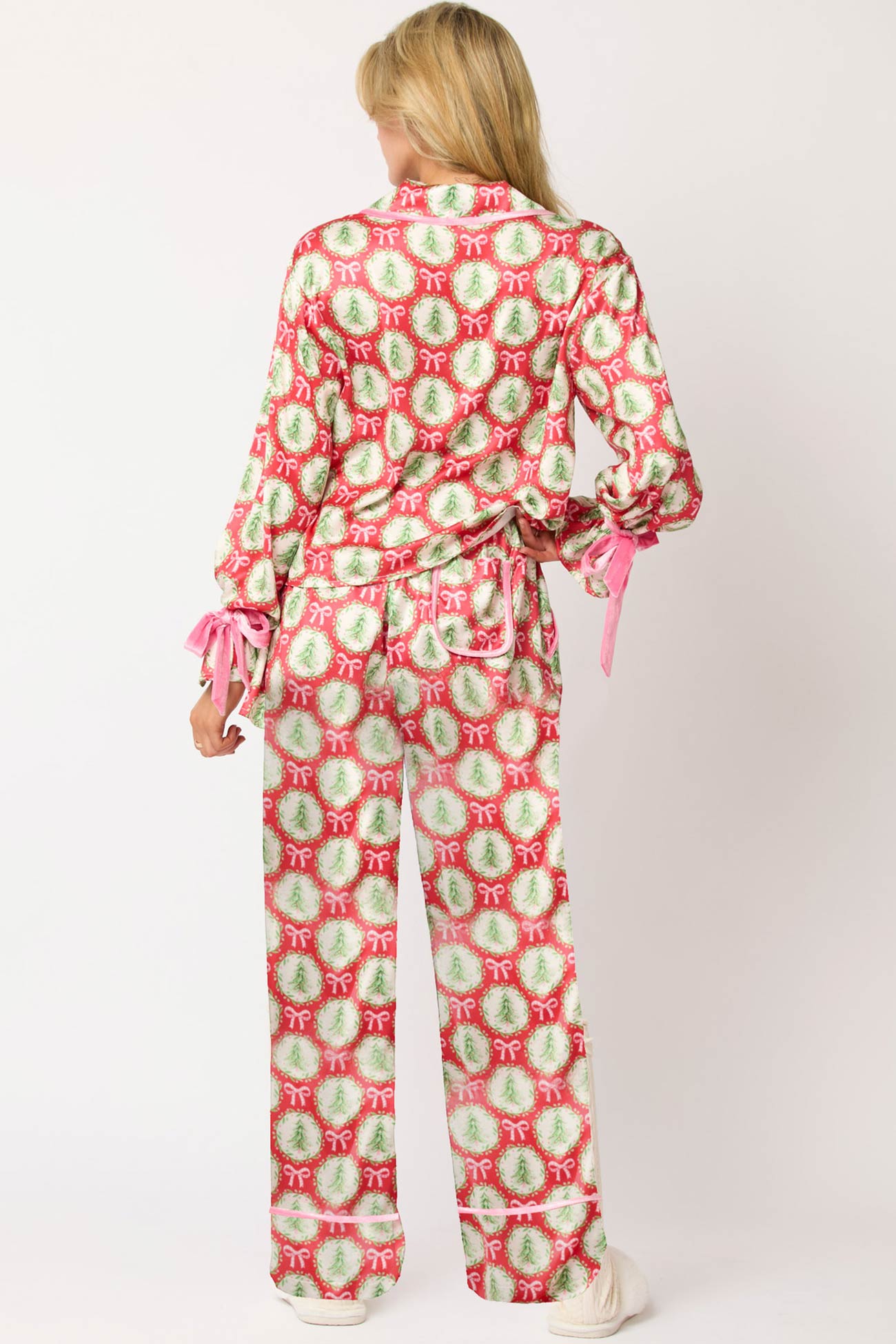 Santa Bow Long Pants Two-piece Loungewear