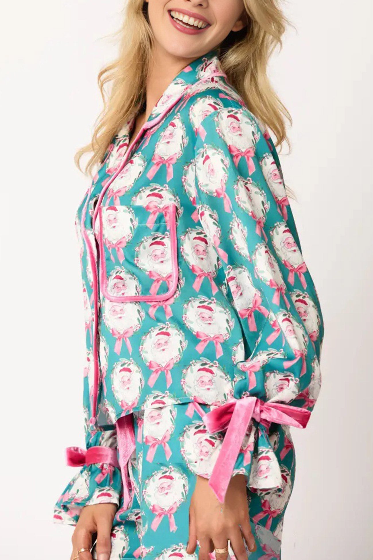 Santa Bow Long Pants Two-piece Loungewear