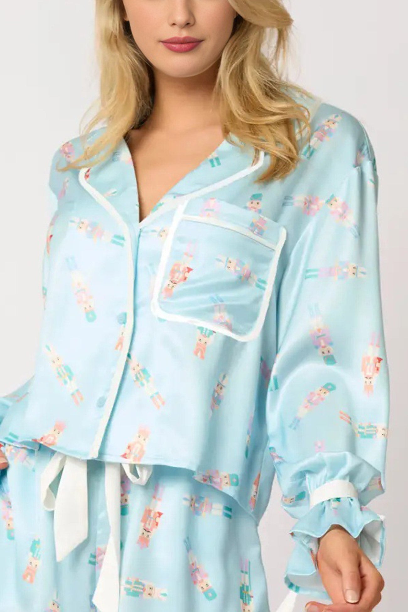 Santa Bow Long Pants Two-piece Loungewear