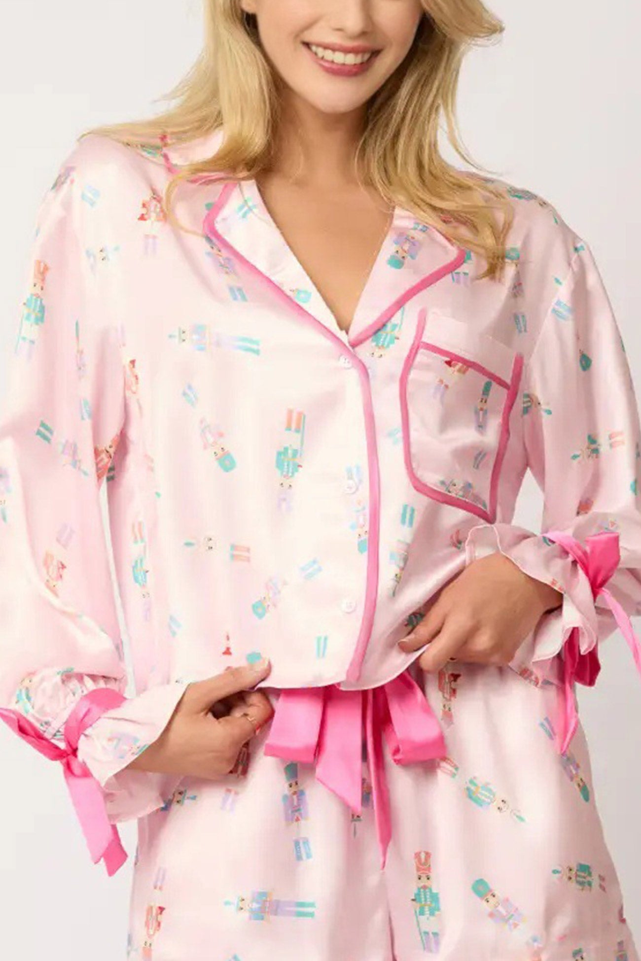 Santa Bow Long Pants Two-piece Loungewear