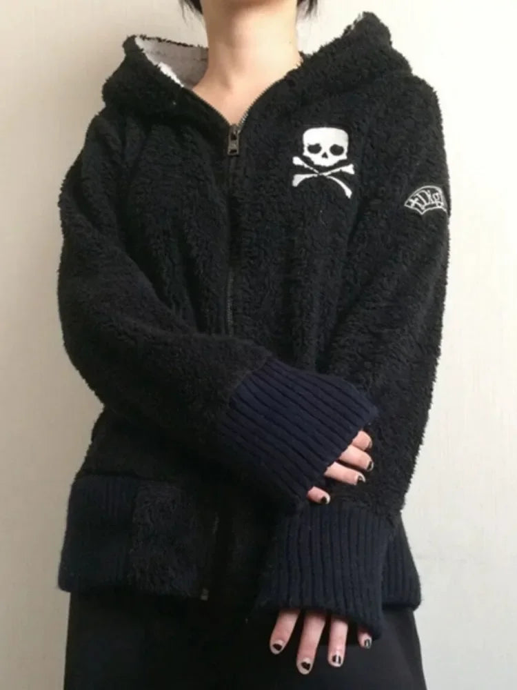 Dark Cross Skull Zipper Hoodie