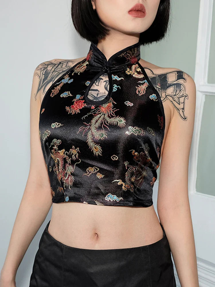 Dragon Dirty Bralette Backless Crop Top