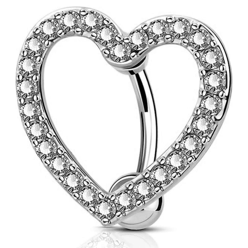 Gothic Heart Dangle Butterfly Belly Ring