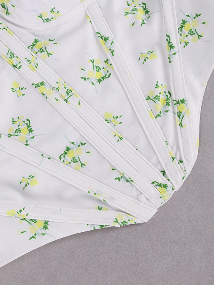 Encore Floral Bustier Push up Crop Top