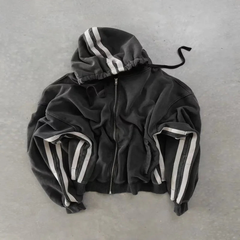 Dark Embroidered Large Hoodie