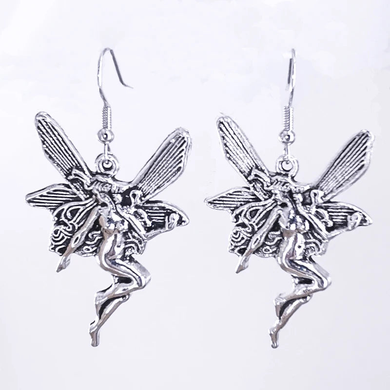 Antique Fairy Wings Grunge Dangling Earring