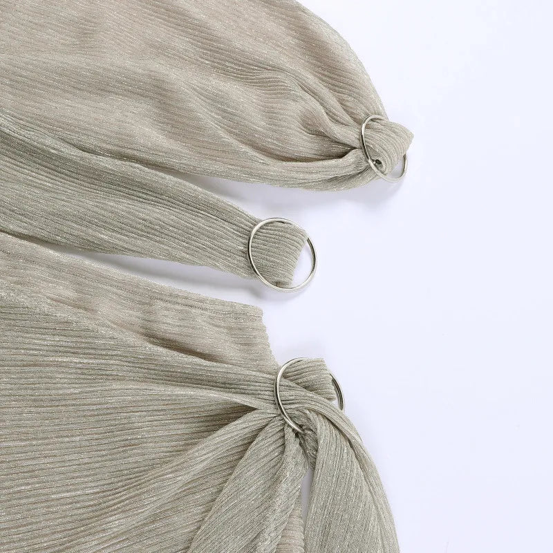 Strapless Cutout Ring-Detail Wrap Set