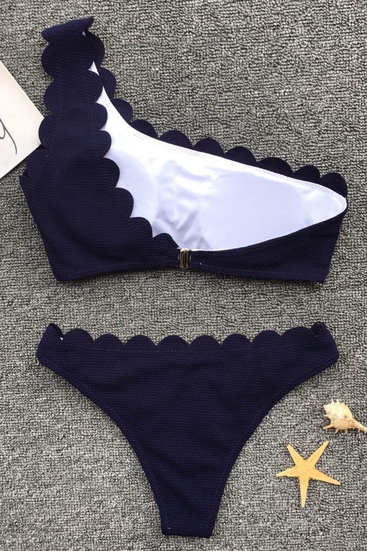 Scallop One Shoulder Bikini - Two Piece Swimsuit