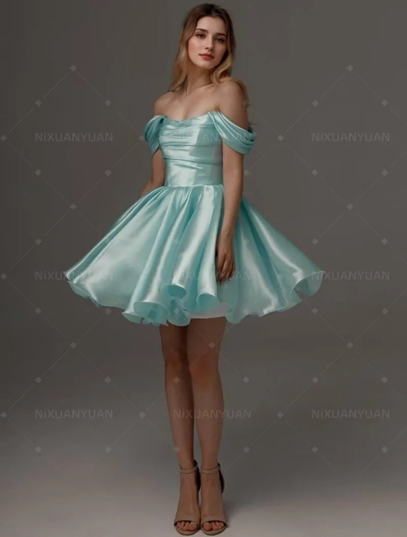 Cocktail Satin Graduation Prom Dress - Fashionpara