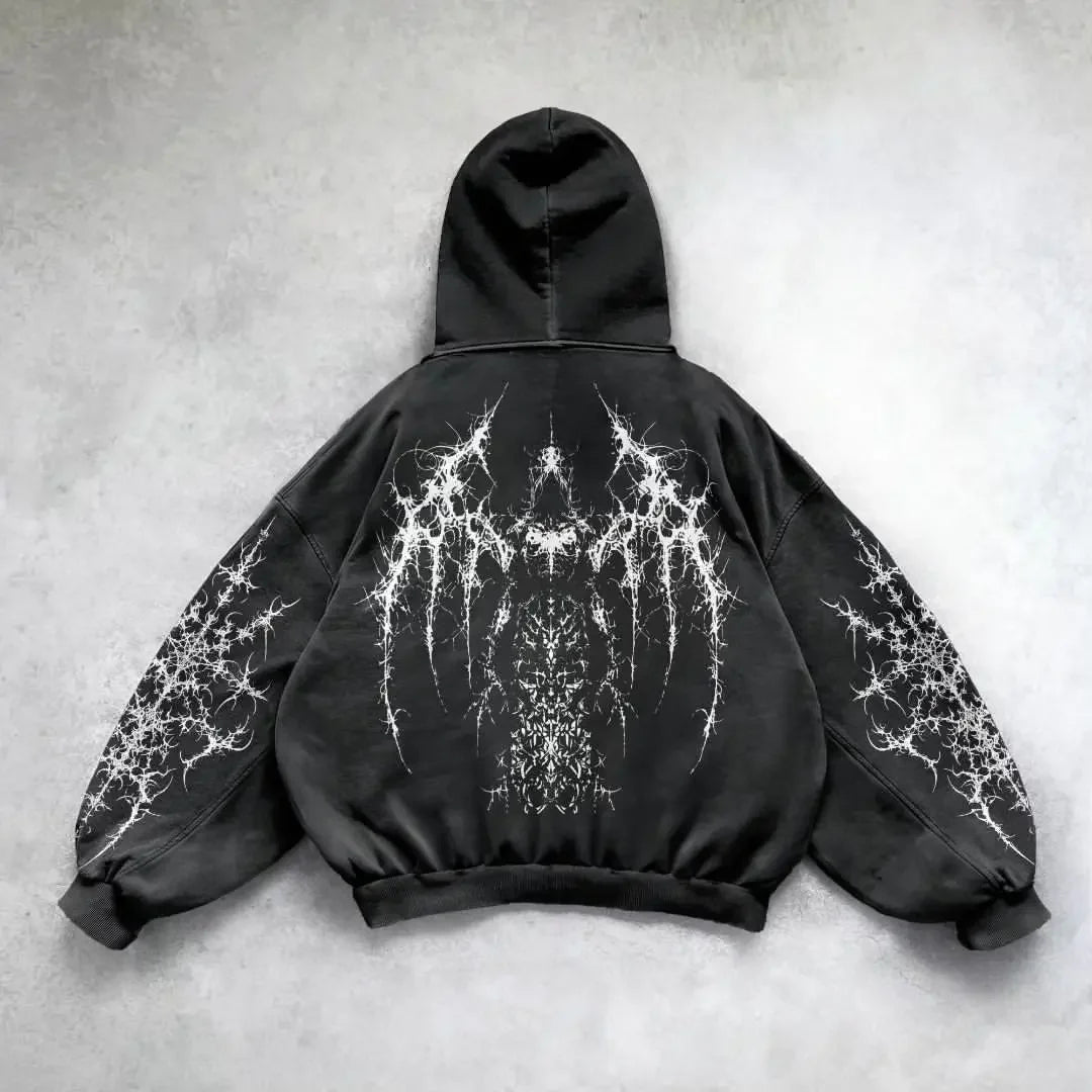 Harajuku Mysterious Printed Hoodie