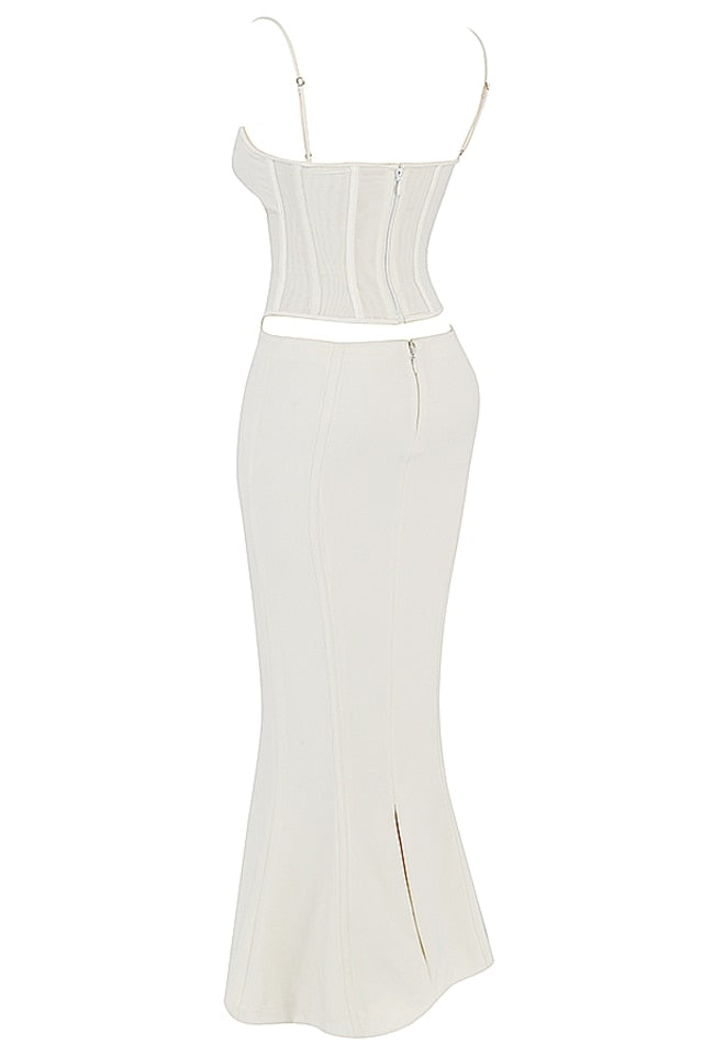 Satin Spaghetti Strap Cutout Corset Bodycon Dress 10