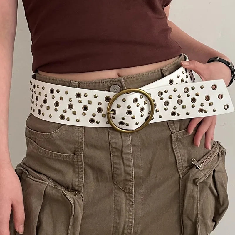 Vintage Gothic Rivet Broad Belt