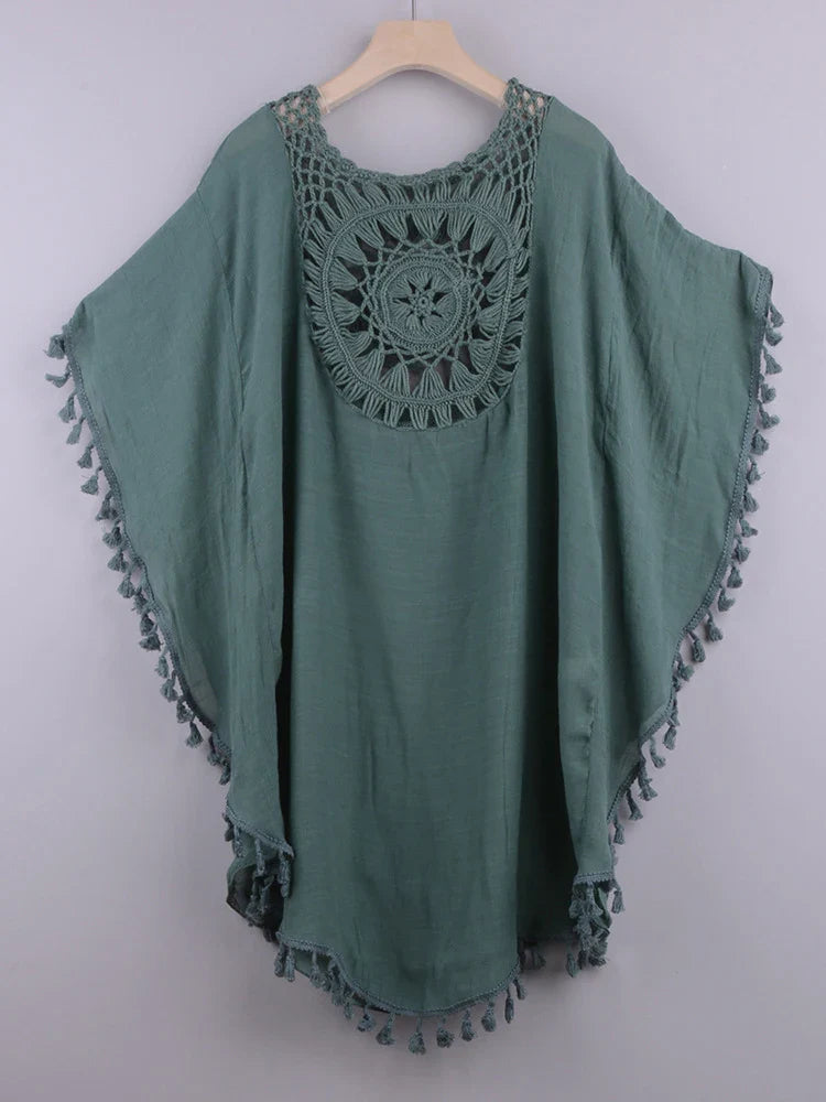 Hollow Out Tassel Bikini Cover Up