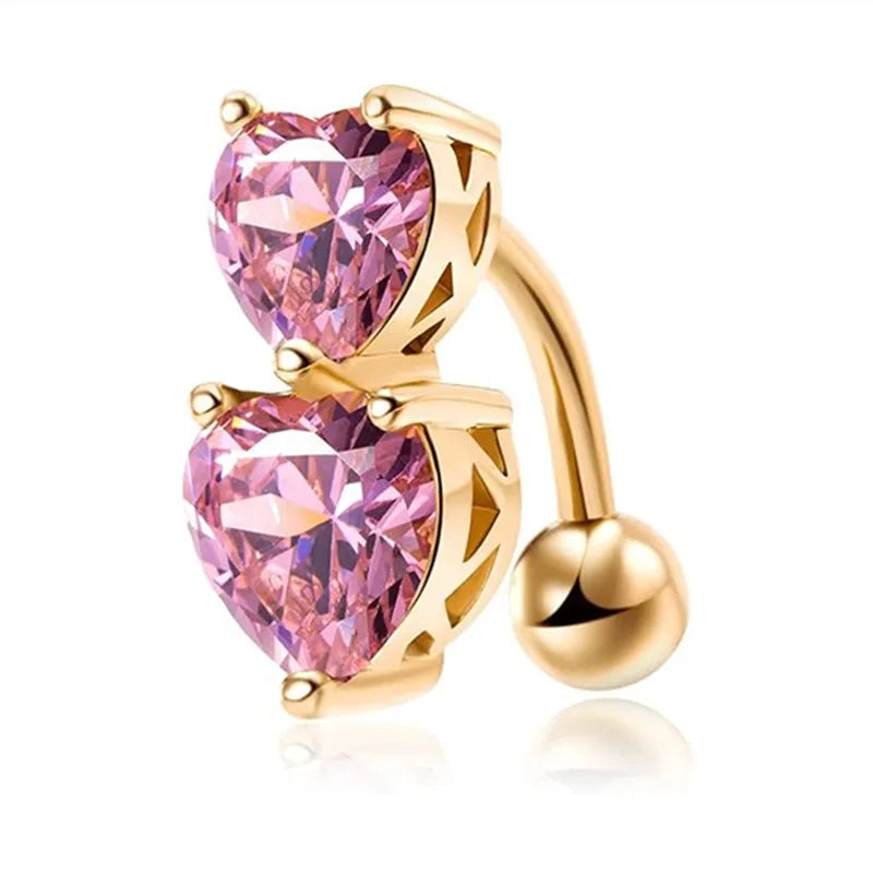 Gothic Heart Dangle Butterfly Belly Ring