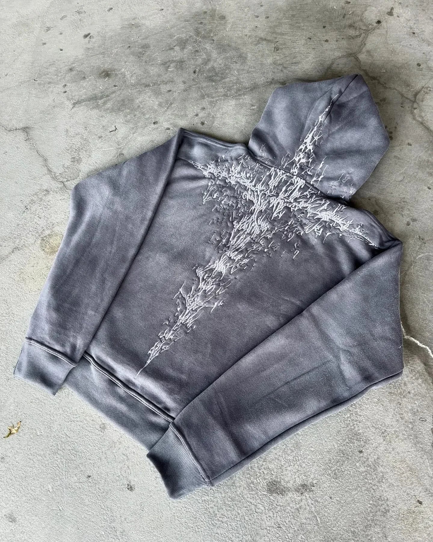 Dark Embroidered Large Hoodie
