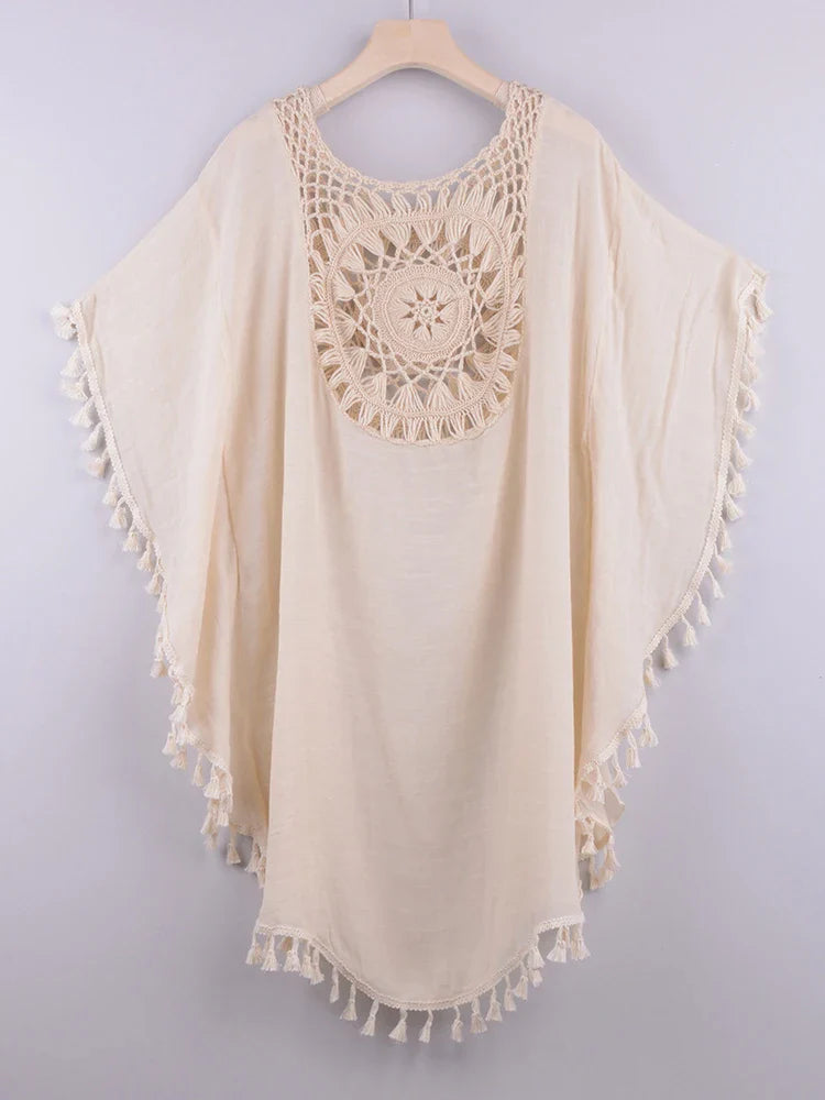 Hollow Out Tassel Bikini Cover Up