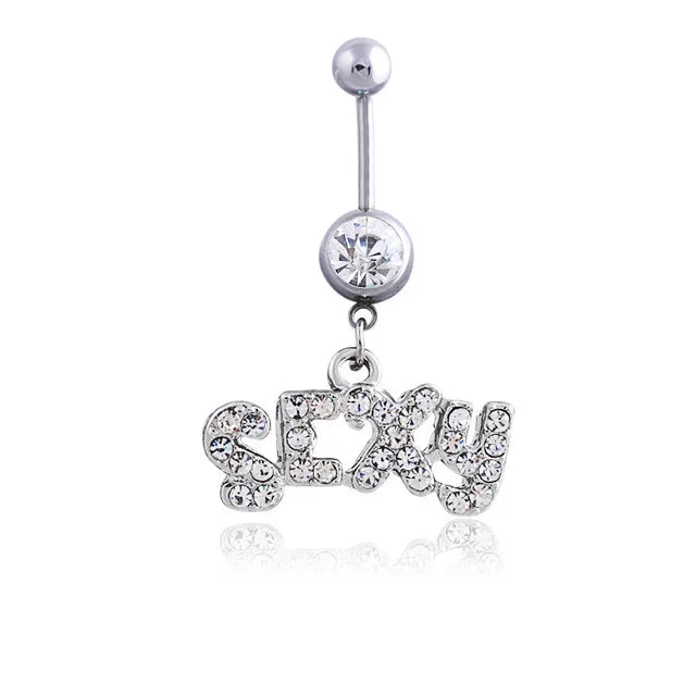 Heavenly Feathers Rose Dark Belly Ring