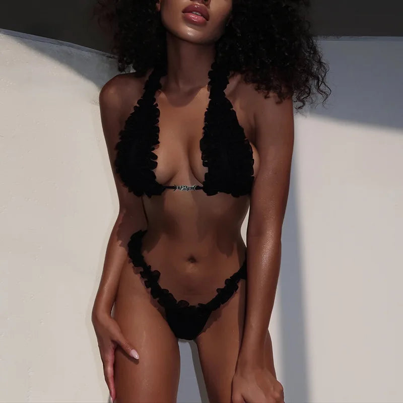 Lace Up Brazilian Bikini Set