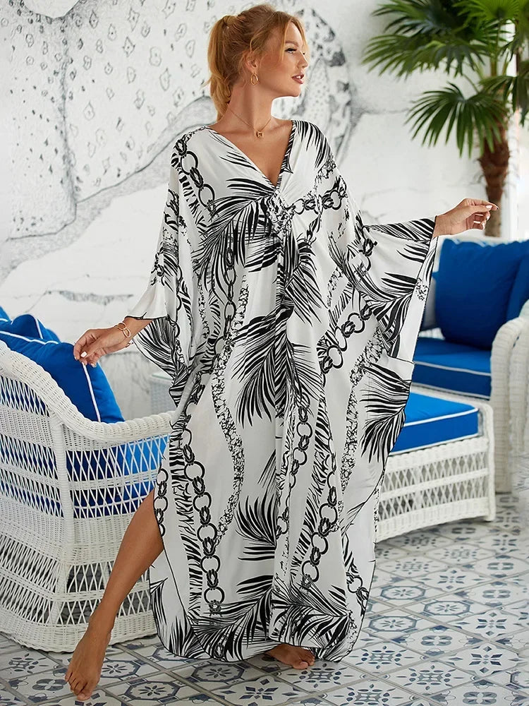 Zebra Stripes Long Dress Cover Up