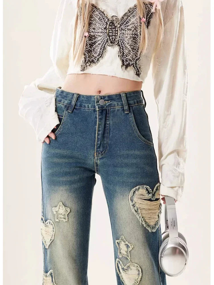 Azure Medieval Baggy Flare Star Pant