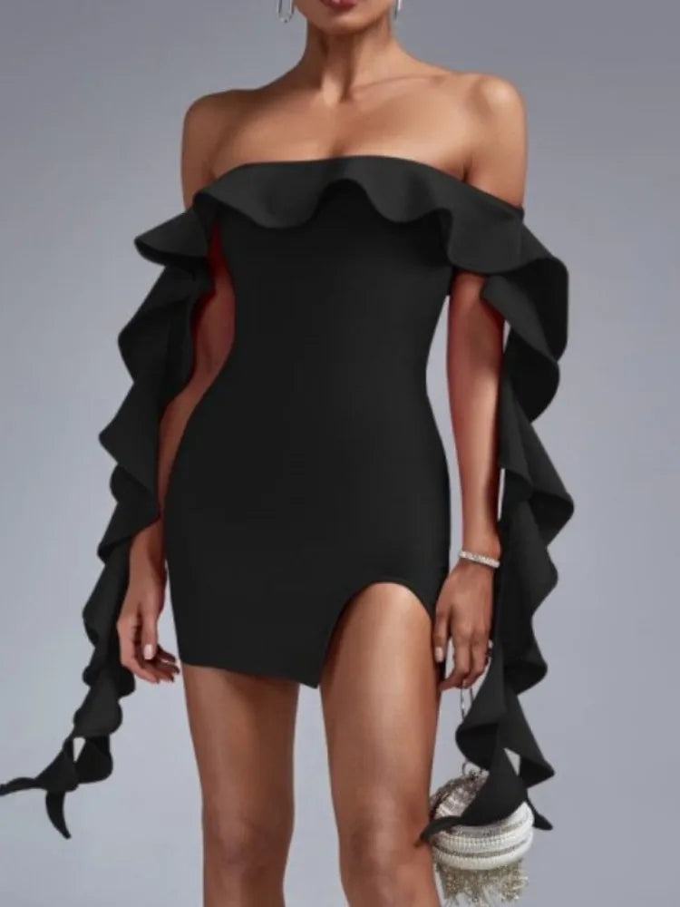 Ribbon Strapless Backless Mini Party Dress - View 4