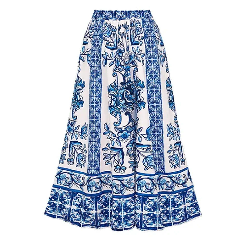 Vintage Printed Sarong Two Piece Set